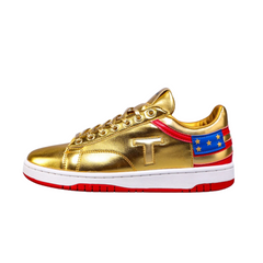 The Never Surrender Gold Low Top Sneakers