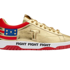 The Never Surrender Gold Low Top Sneakers - FIGHT FIGHT FIGHT Edition