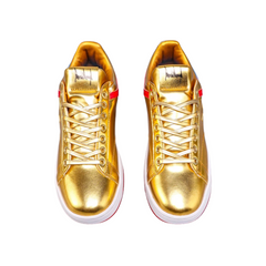 The Never Surrender Gold Low Top Sneakers